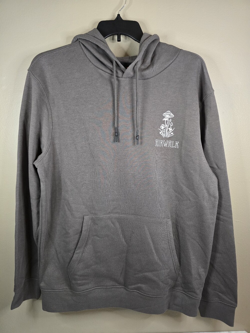 Airwalk Men's Fleece Pullover Hoodie Gray Mushroom Grunge Skater Punk